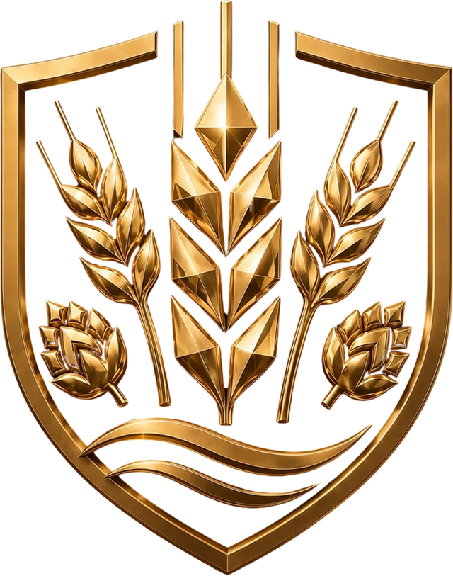 Das goldene Schild von Wartberger Bier: Hopfen, Wasser und Malz